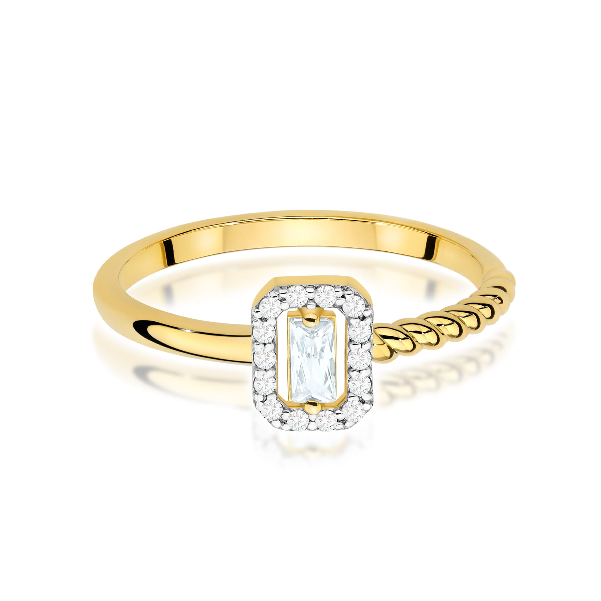 Pierścionek Diament 0,13ct żółte złoto 375 - obrazek 2