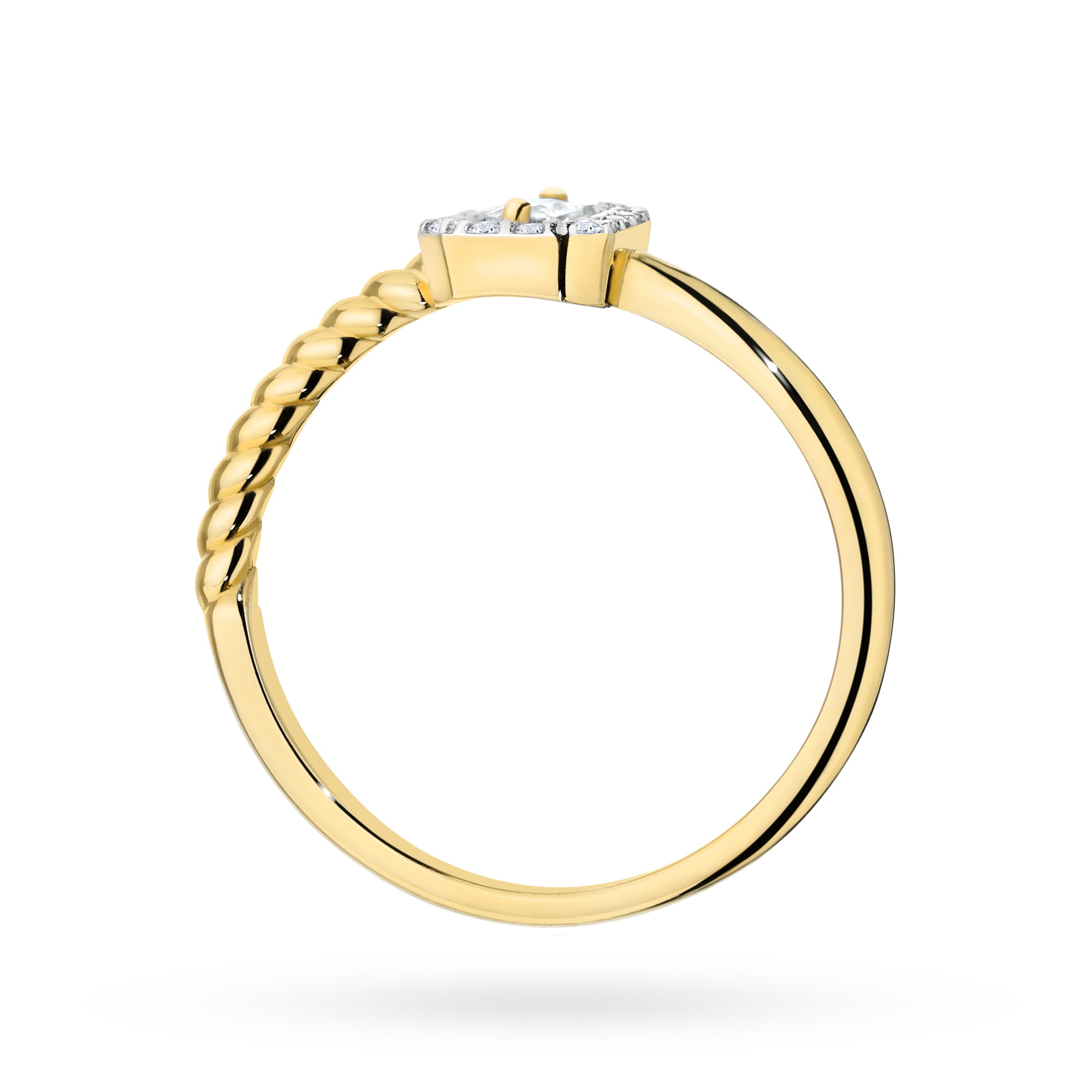 Pierścionek Diament 0,13ct żółte złoto 375 - obrazek 3