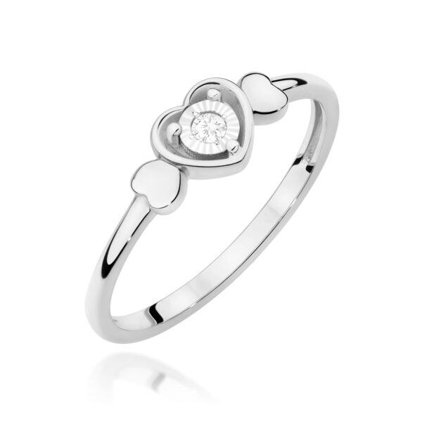 Pierścionek Diament 0,03ct białe złoto