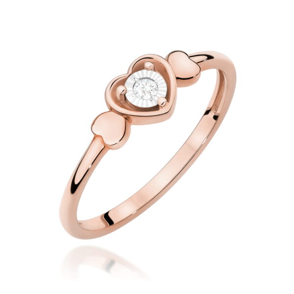 Pierścionek Diament 0,03ct różowe złoto