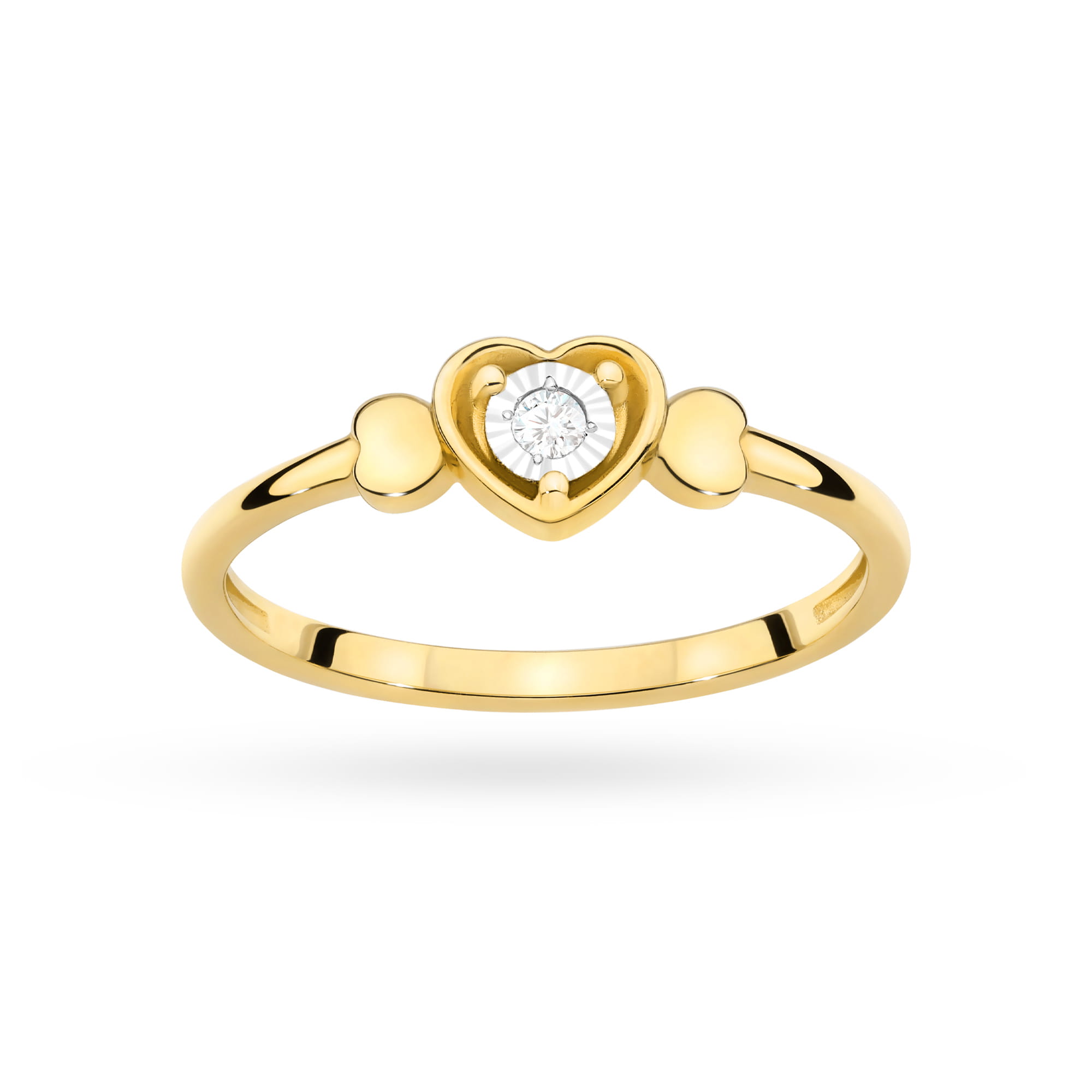 Pierścionek Diament 0,03ct żółte złoto - obrazek 2