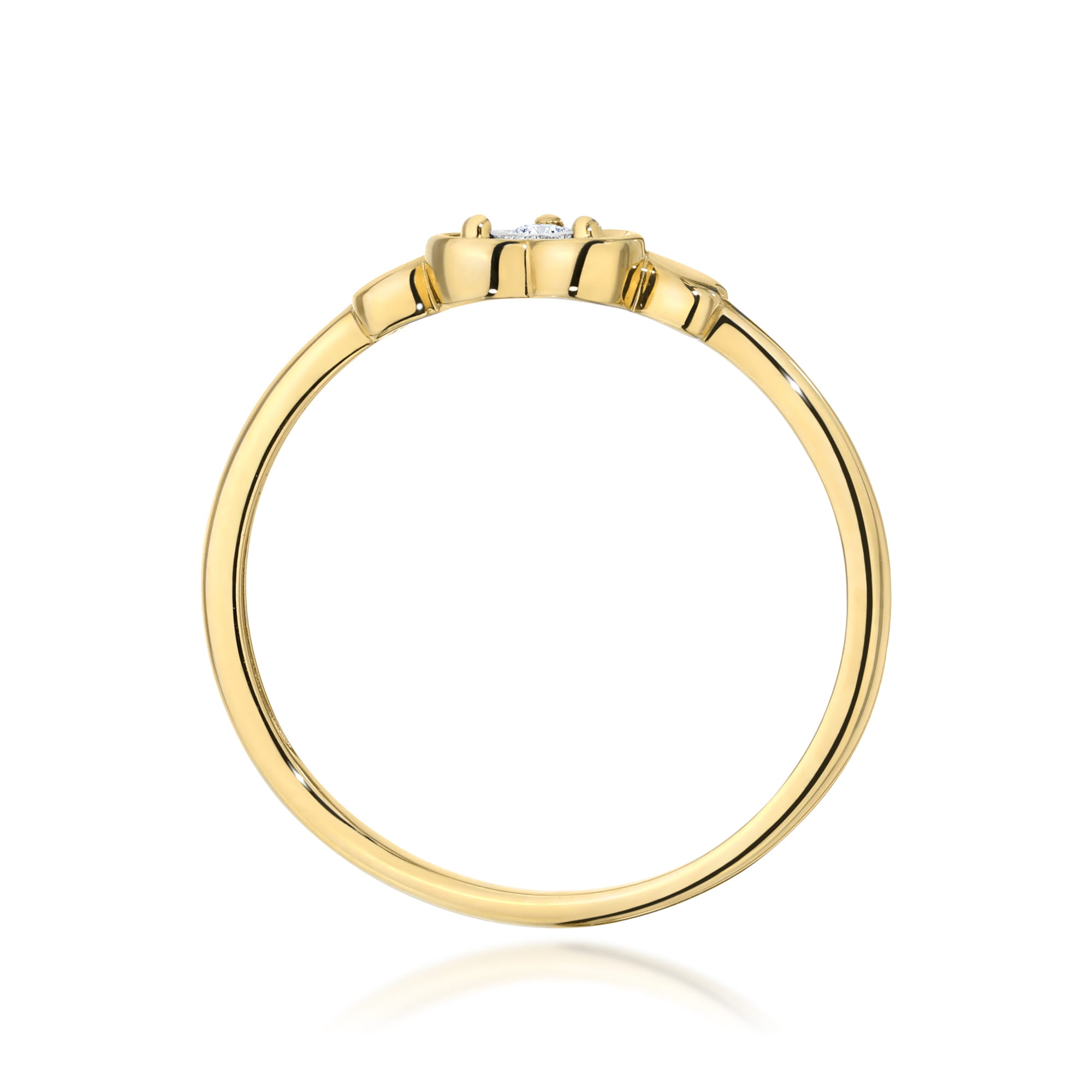 Pierścionek Diament 0,03ct żółte złoto - obrazek 3