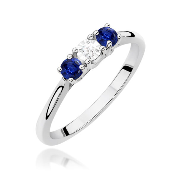 Pierścionek Diament 0,03ct białe złoto 375