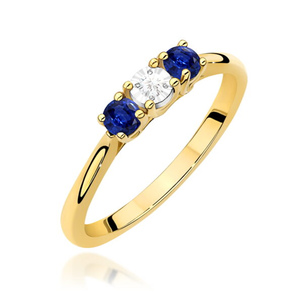 Pierścionek Diament 0,03ct żółte złoto