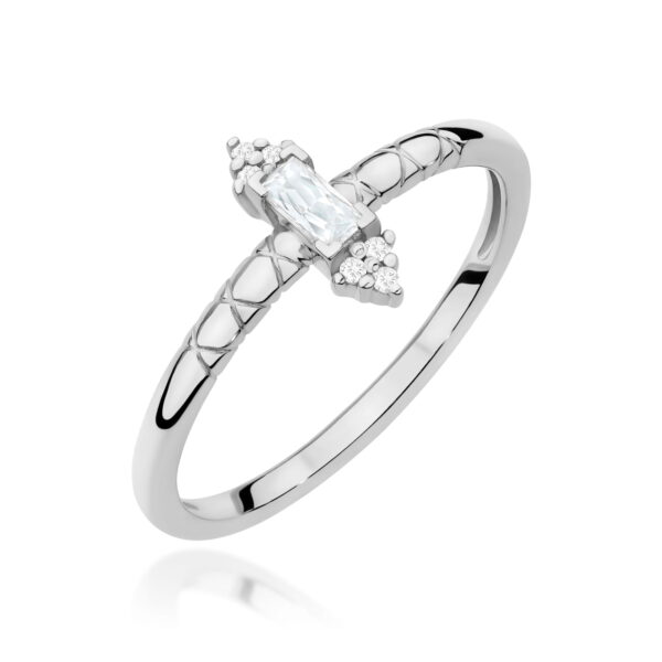 Pierścionek Diament 0,13ct białe złoto 375