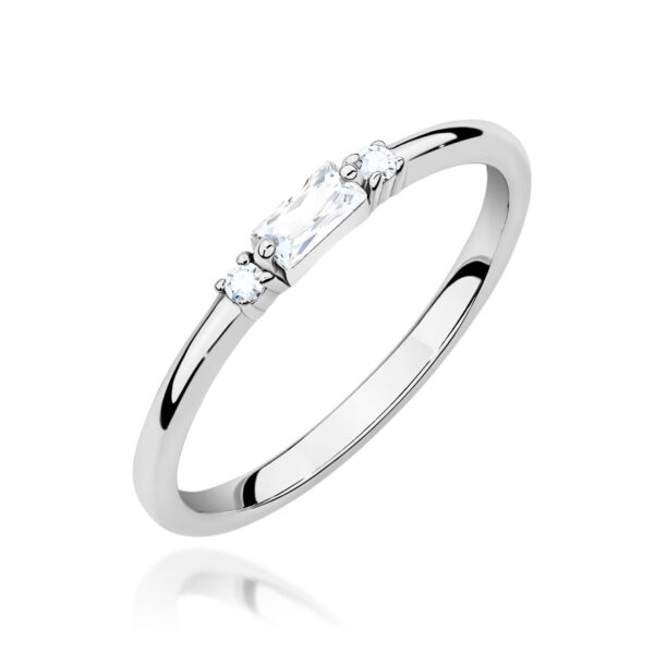 Pierścionek Diament 0,13ct białe złoto