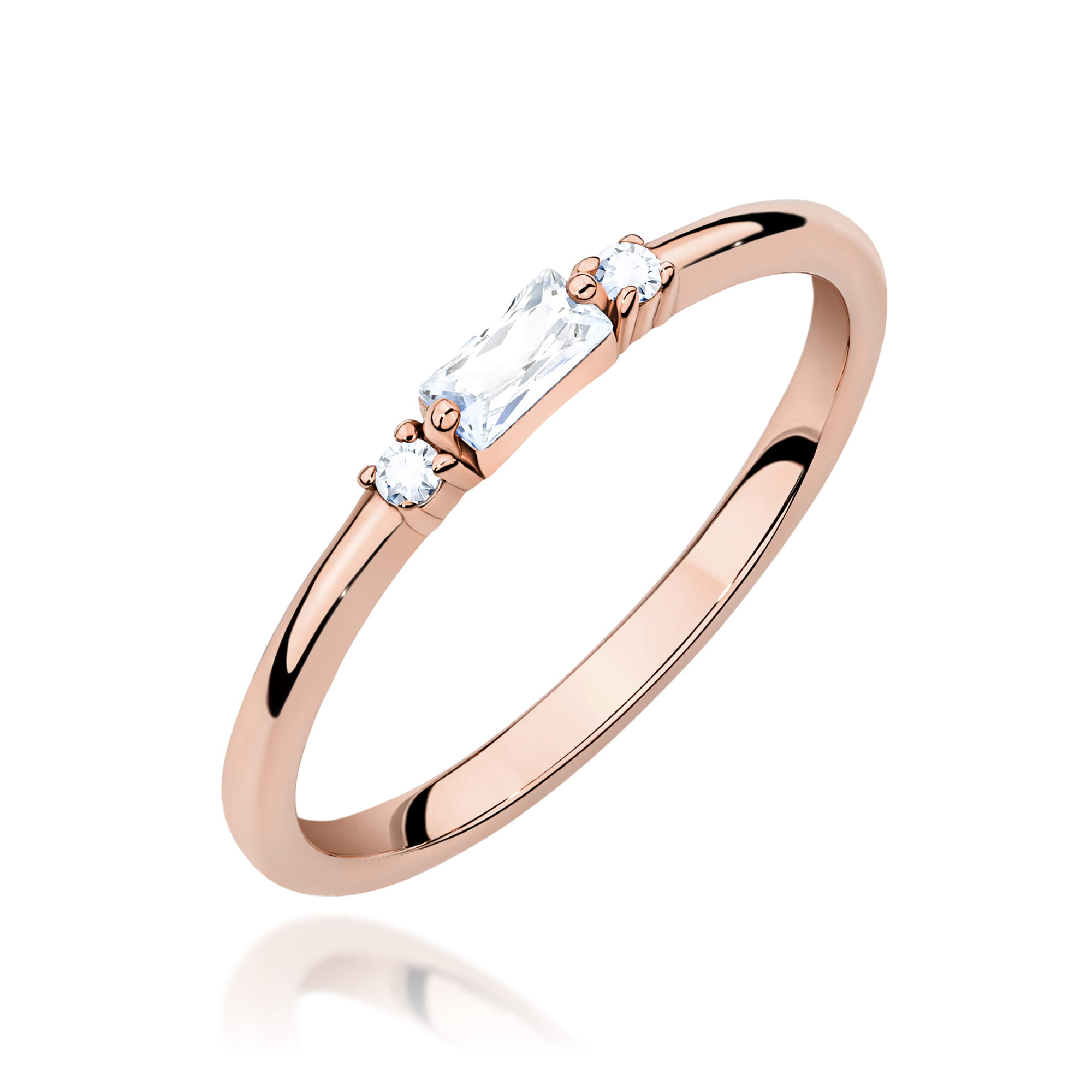 Pierścionek Diament 0,13ct różowe złoto
