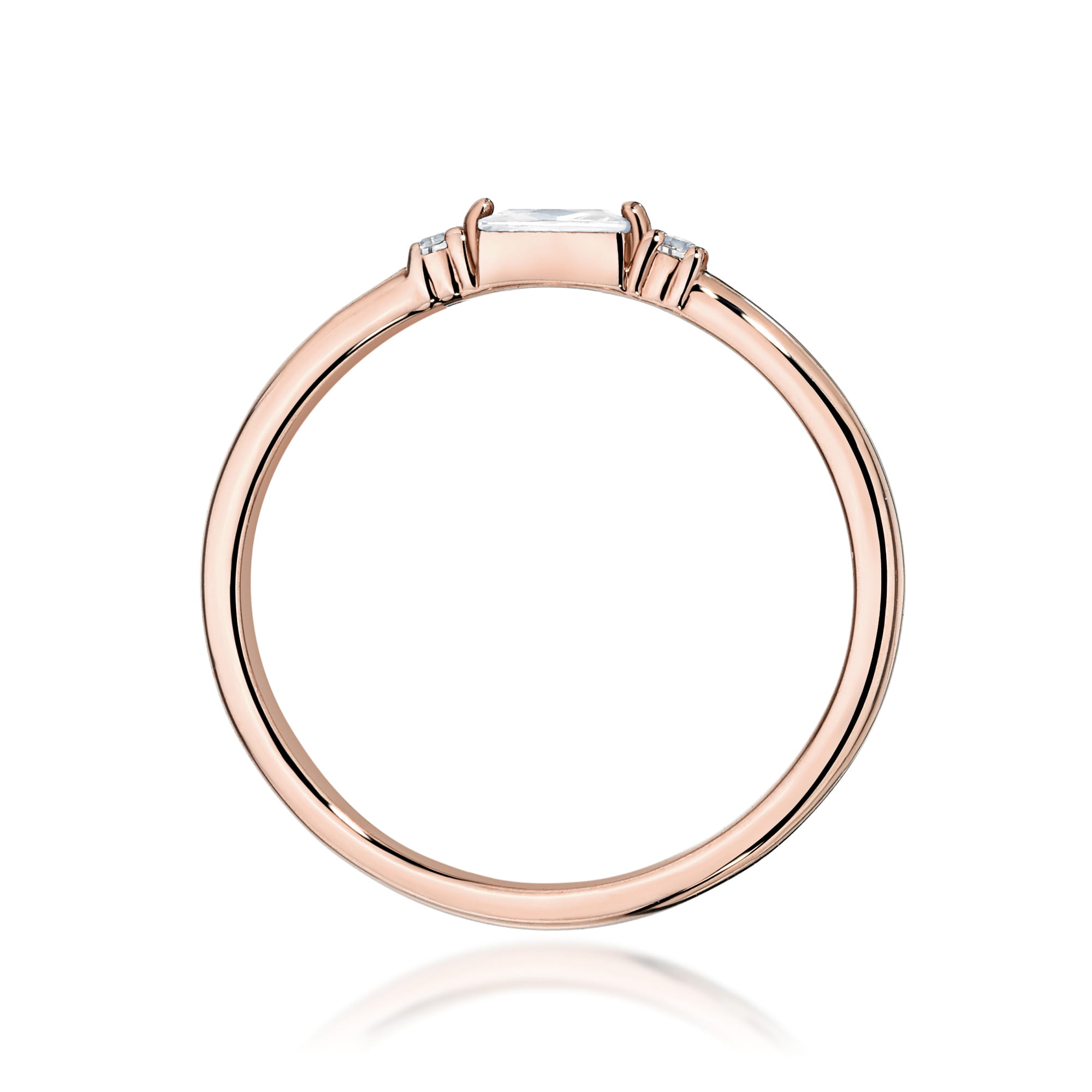 Pierścionek Diament 0,13ct różowe złoto - obrazek 3