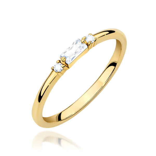 Pierścionek Diament 0,13ct żółte złoto