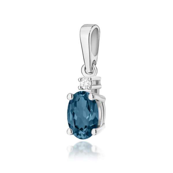 Zawieszka Topaz London Blue 0,50ct białe złoto