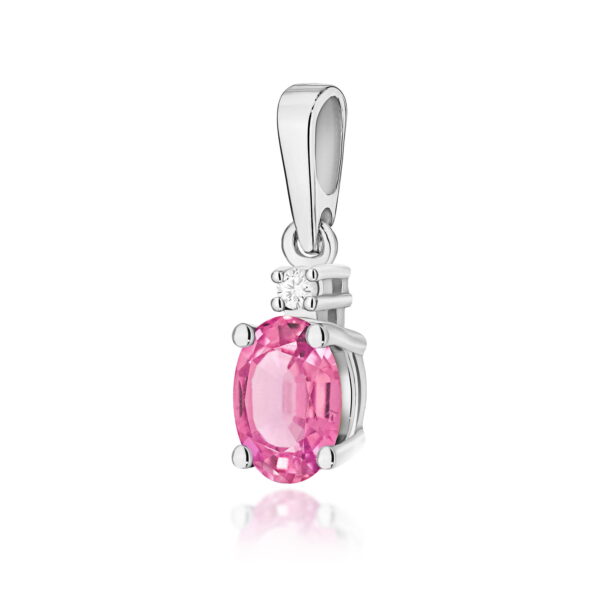 Zawieszka Różowy Topaz 0,50ct białe złoto