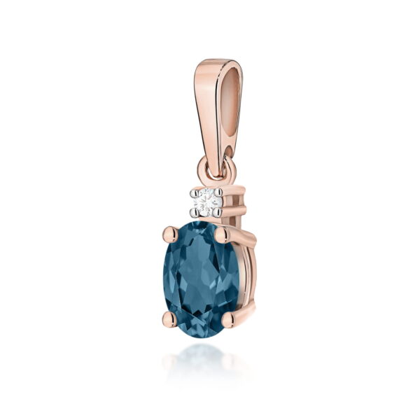 Zawieszka Topaz London Blue 0,50ct różowe złoto