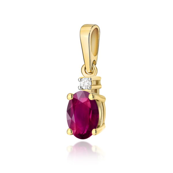 Zawieszka Rodolit 0,50ct żółte złoto