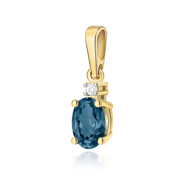Zawieszka Topaz London Blue 0,50ct żółte złoto