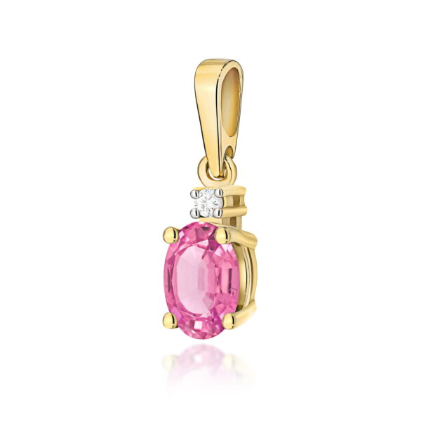 Zawieszka Różowy Topaz 0,50ct żółte złoto