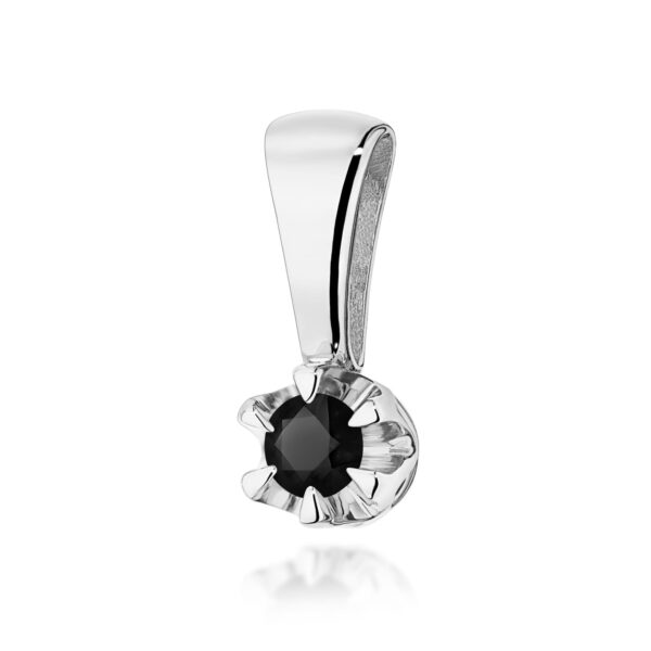 Zawieszka Czarny Diament 0,12ct białe złoto