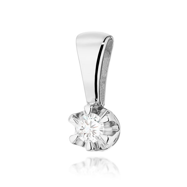 Zawieszka Diament 0,08ct białe złoto