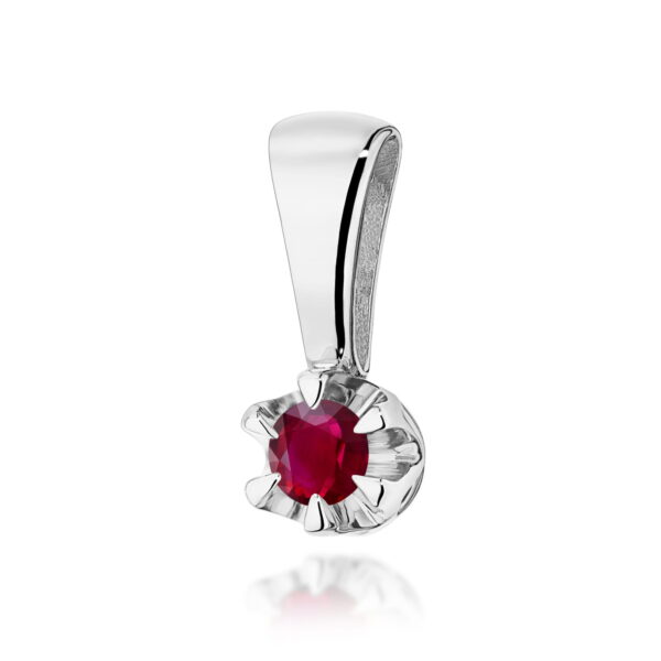 Zawieszka Rubin 0,15ct białe złoto