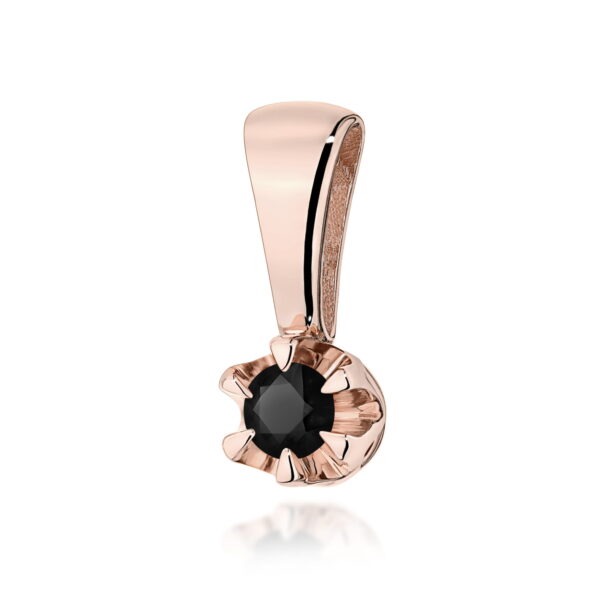 Zawieszka Czarny Diament 0,12ct różowe złoto