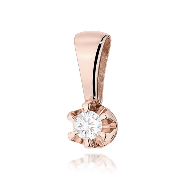 Zawieszka Diament 0,12ct różowe złoto