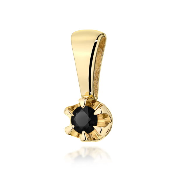 Zawieszka Czarny Diament 0,12ct żółte złoto