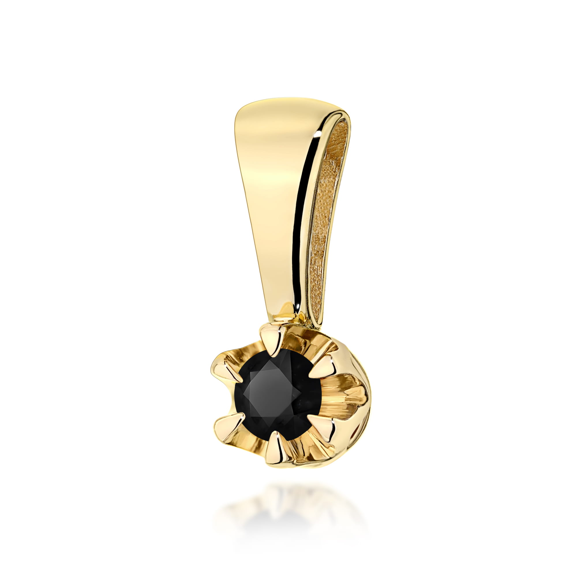 Zawieszka Czarny Diament 0,12ct żółte złoto
