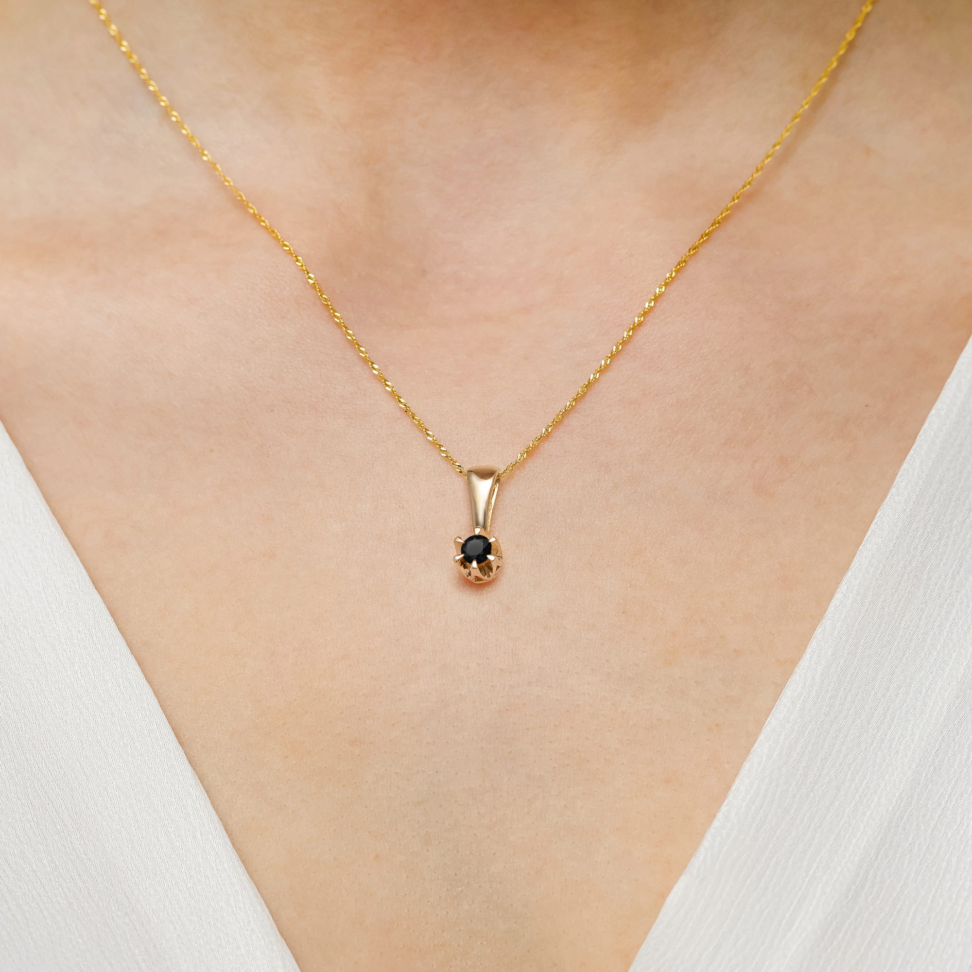 Zawieszka Czarny Diament 0,12ct żółte złoto - obrazek 4