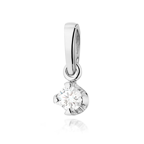 Zawieszka Diament 0,10ct białe złoto