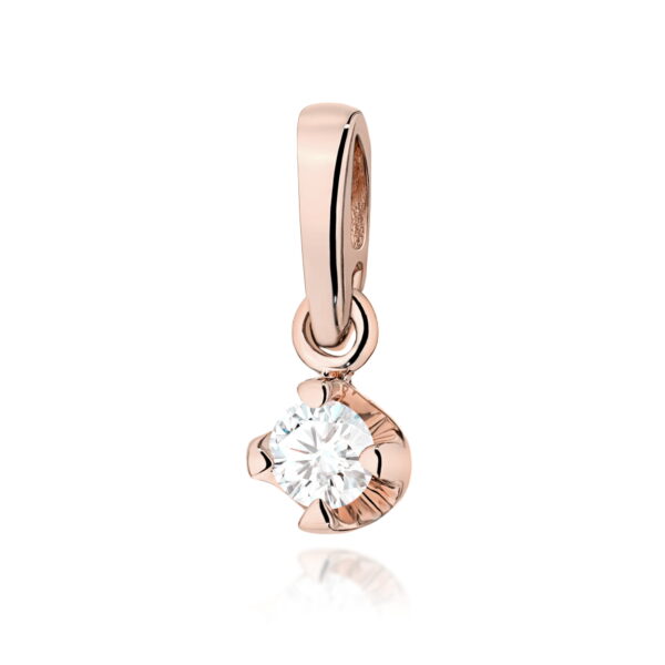 Zawieszka Diament 0,08ct różowe złoto
