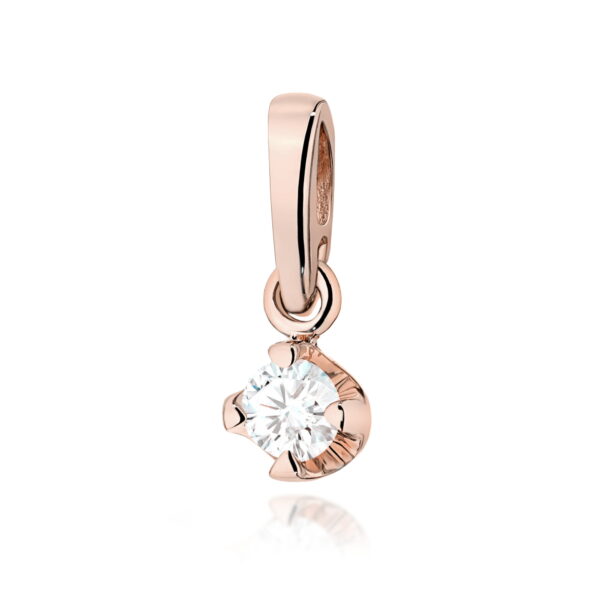 Zawieszka Diament 0,10ct różowe złoto