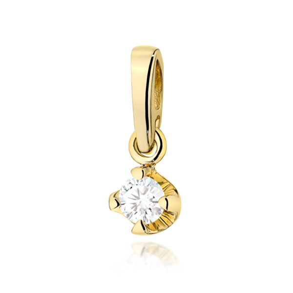 Zawieszka Diament 0,08ct żółte złoto