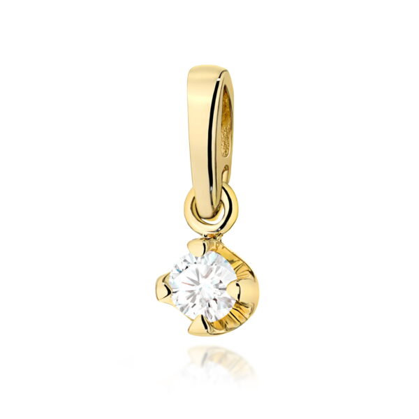 Zawieszka Diament 0,10ct żółte złoto