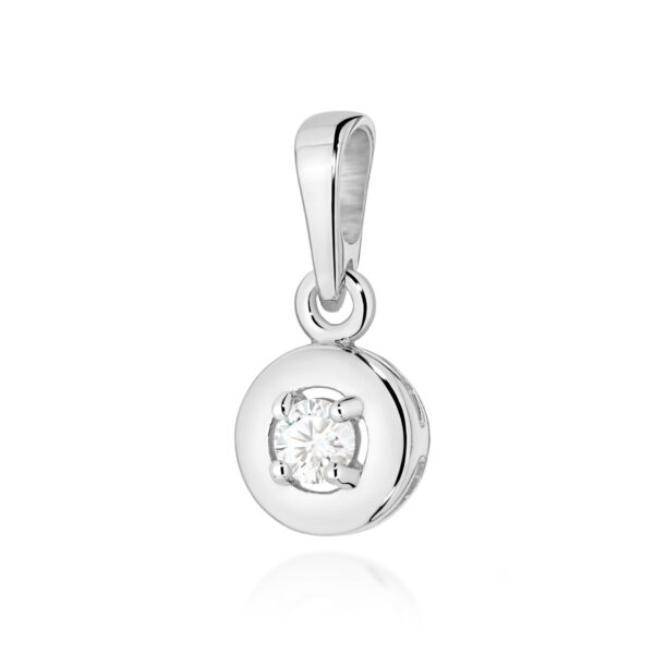 Zawieszka Diament 0,10ct białe złoto