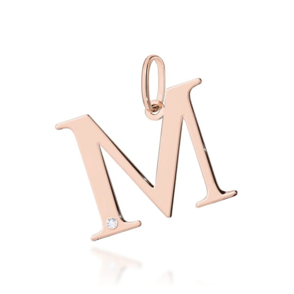 Zawieszka Diament 0,005ct - litera M - różowe złoto