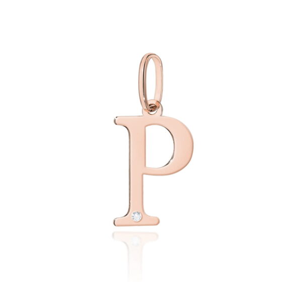 Zawieszka Diament 0,005ct - litera P - różowe złoto