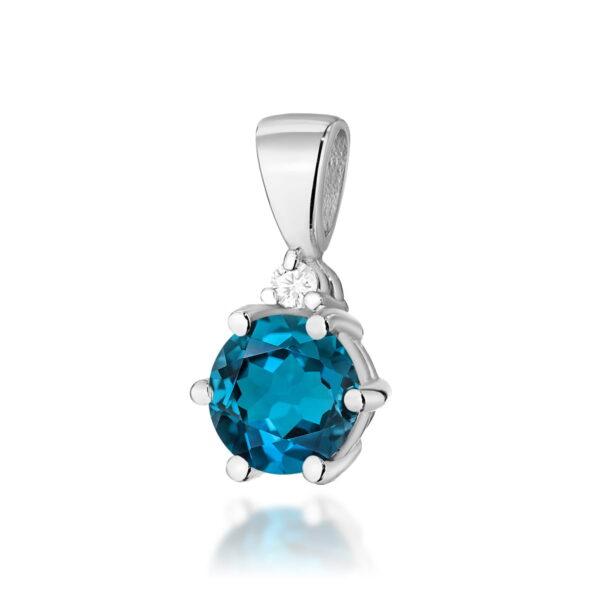 Zawieszka Topaz London Blue 0,50ct białe złoto