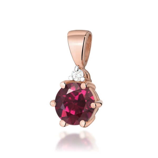 Zawieszka Rodolit 0,60ct różowe złoto