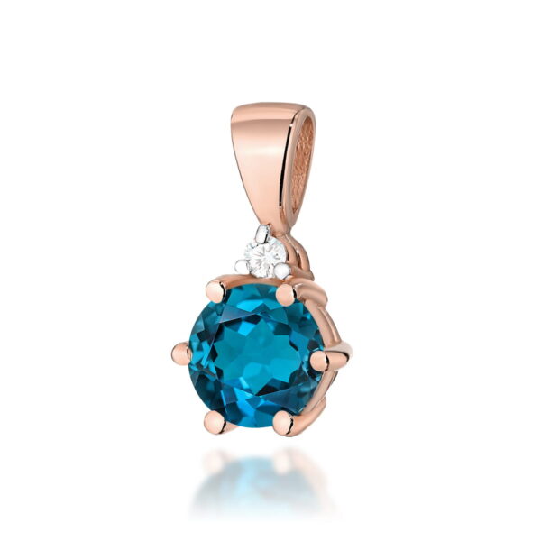 Zawieszka Topaz London Blue 0,50ct różowe złoto
