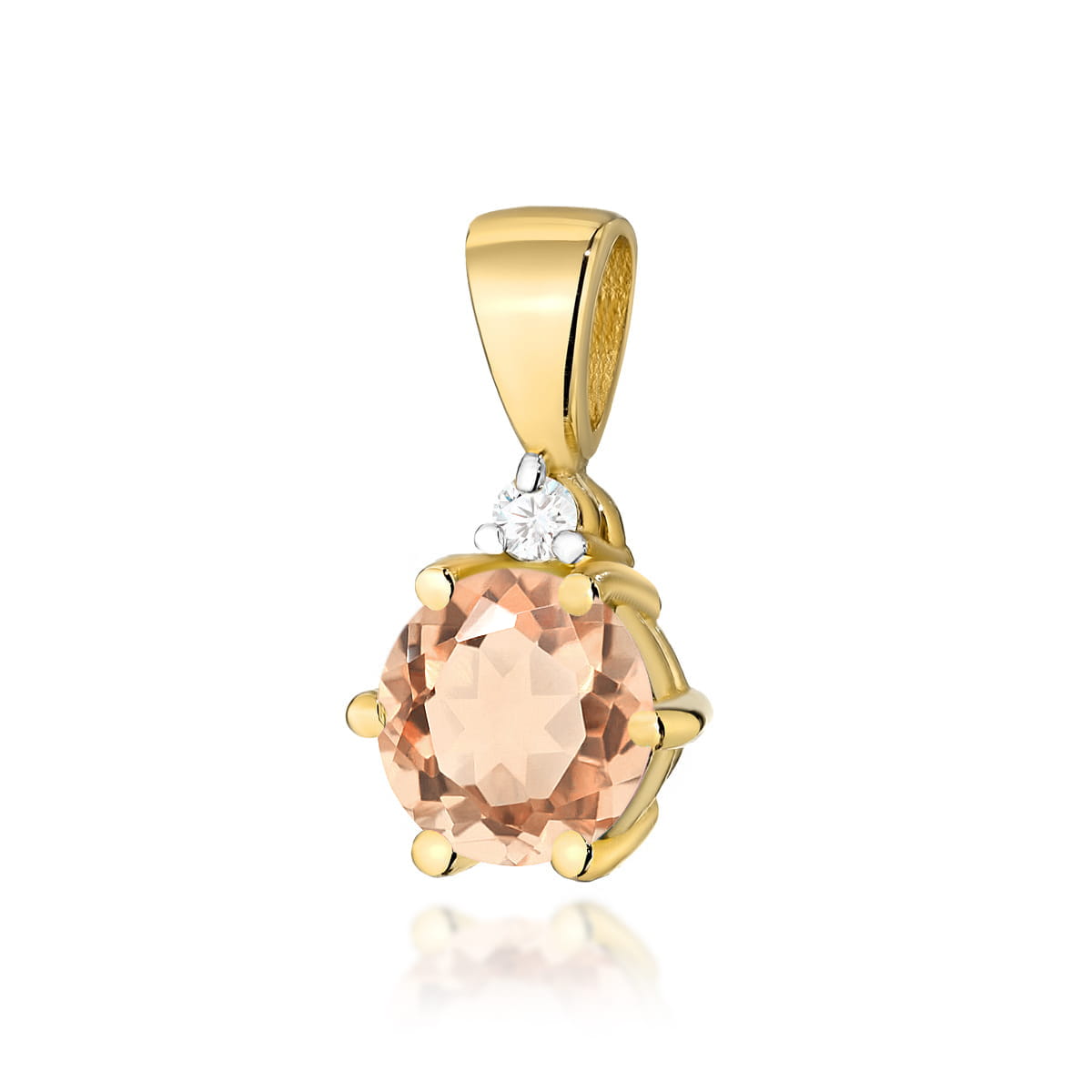 Zawieszka Morganit 0,40ct żółte złoto