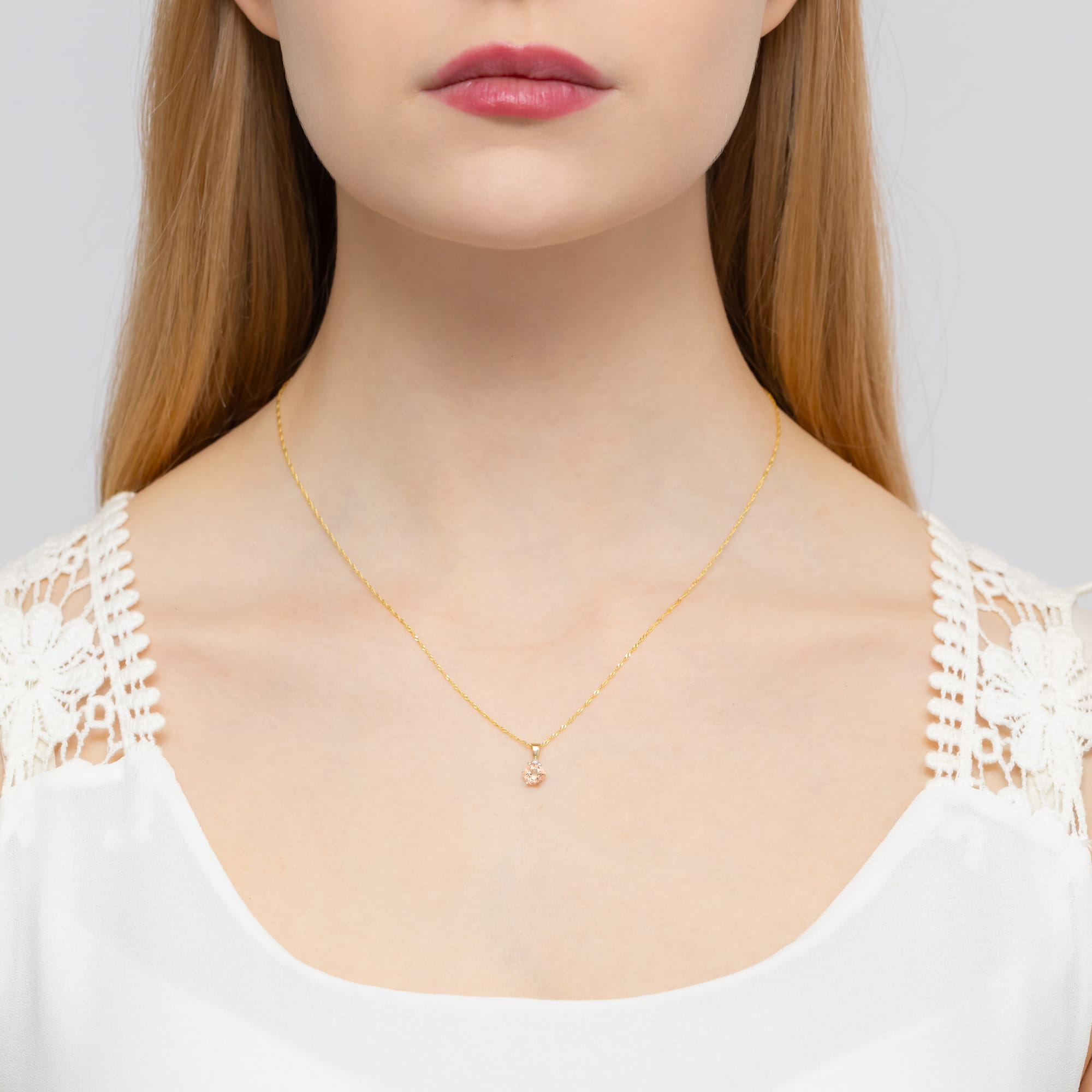 Zawieszka Morganit 0,40ct żółte złoto - obrazek 2