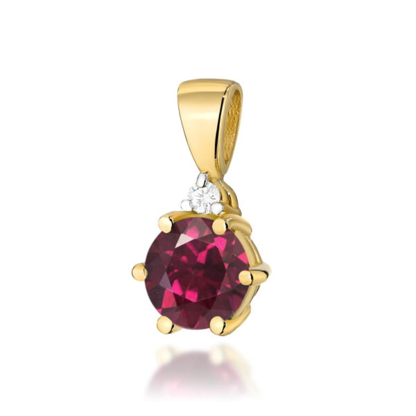 Zawieszka Rodolit 0,60ct żółte złoto