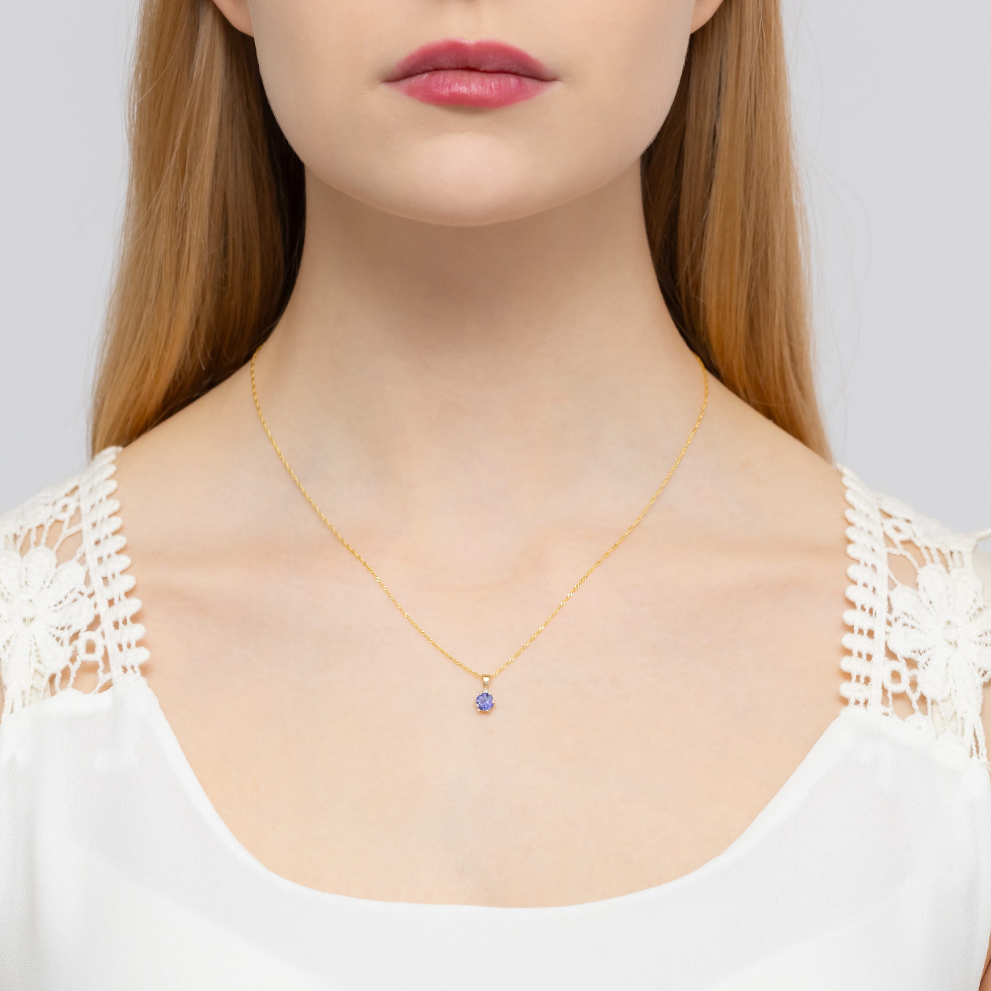 Zawieszka Tanzanit 0,50ct żółte złoto - obrazek 2