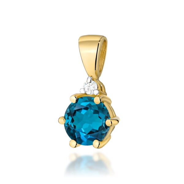 Zawieszka Topaz London Blue 0,50ct żółte złoto