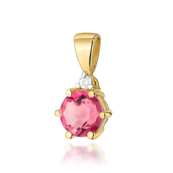 Zawieszka Różowy Topaz 0,60ct żółte złoto