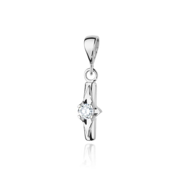 Zawieszka Diament 0,10ct białe złoto