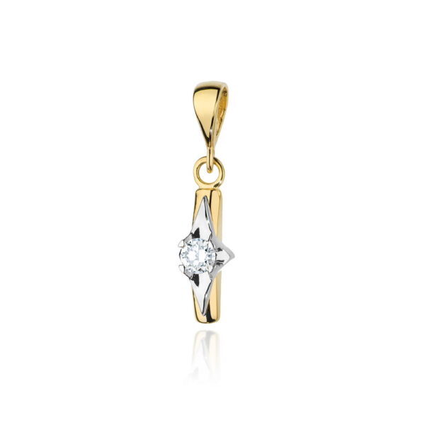 Zawieszka Diament 0,10ct żółte złoto