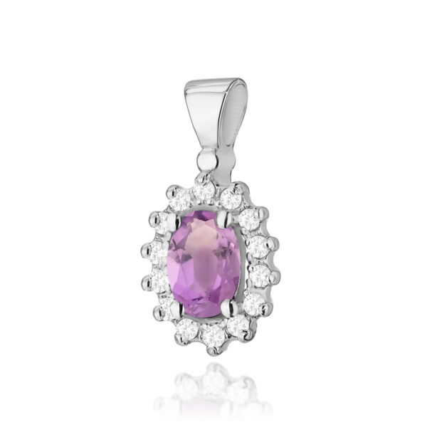 Zawieszka Ametyst 0,40ct białe złoto