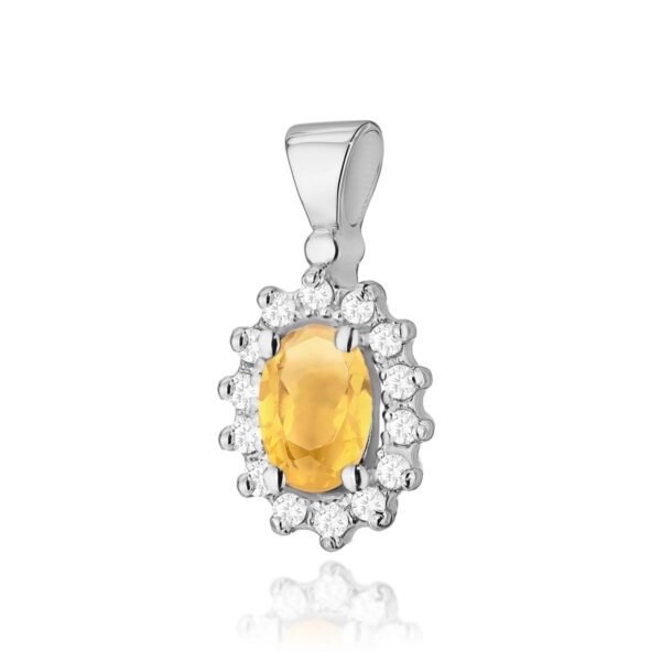 Zawieszka Cytryn 0,60ct białe złoto
