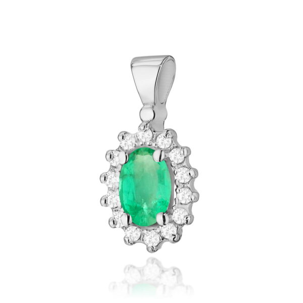 Zawieszka Szmaragd 0,40ct białe złoto