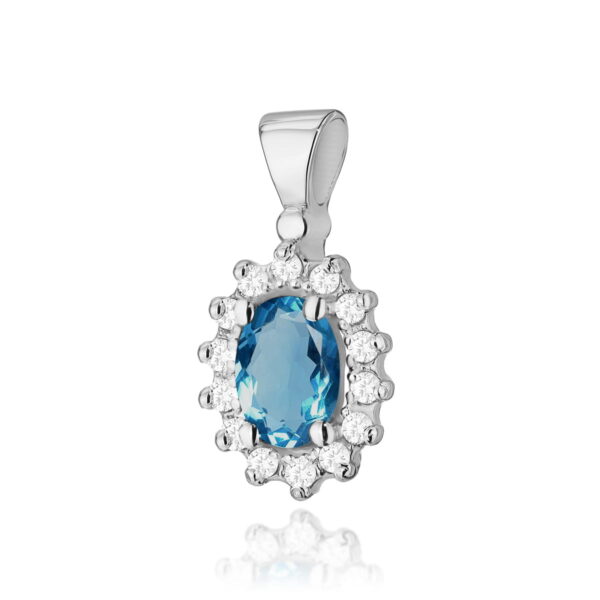 Zawieszka Topaz London Blue 0,50ct białe złoto